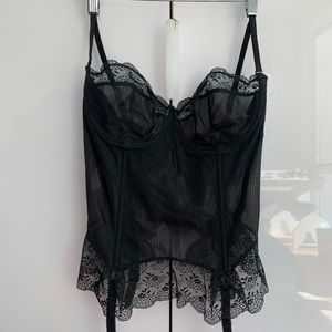 GRENIER Corset Merry Widow Bustier Garters Vintage Ref # 6101 C38 Black